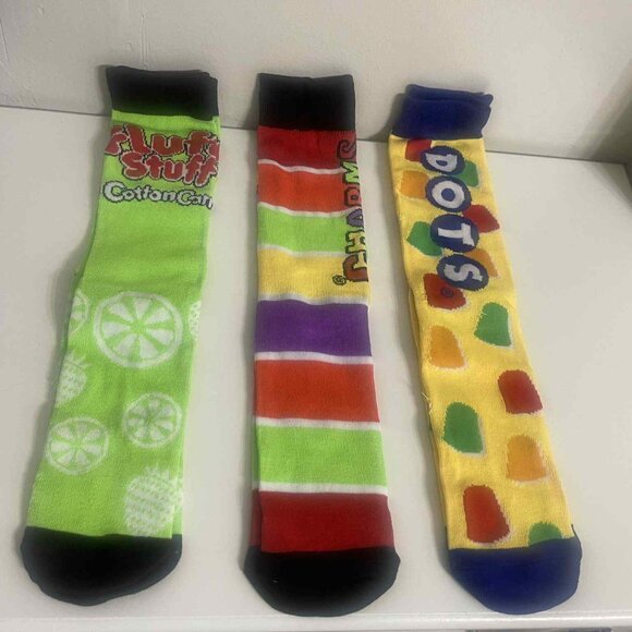 PK OF 3-DOTS/FLUFFY STUFF COTTON CANDY/ CHARMS CANDY CASUAL CREW SOCKS MEN 8-12 - Picture 2 of 6
